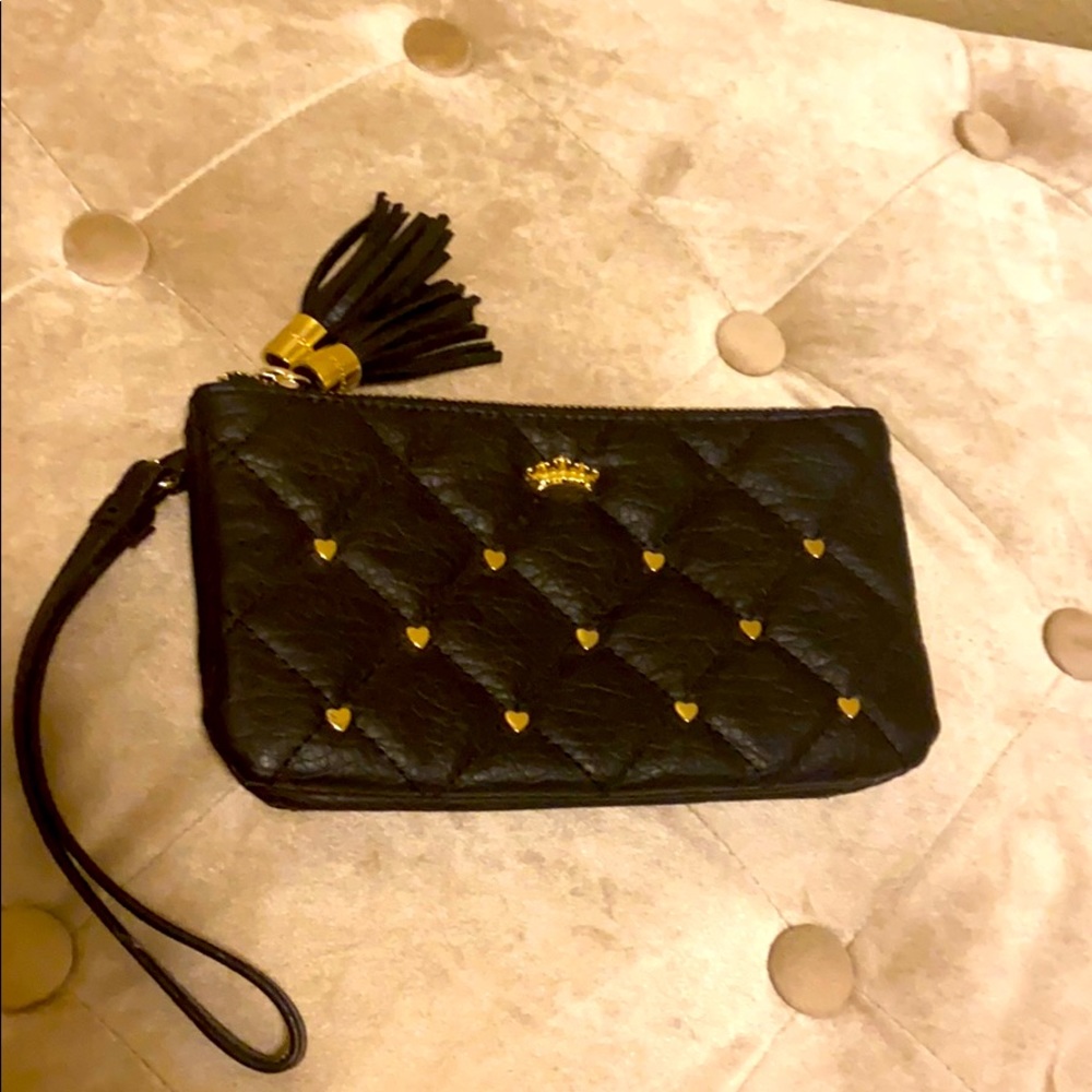Juicy couture zip wristlet - black